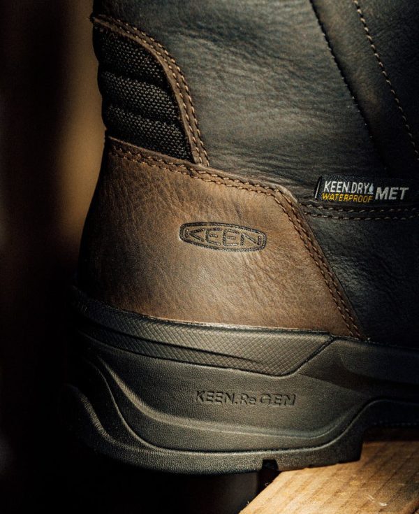 Men's CSA Flatland Pull-On Waterproof Work Boot INT MET (Carbon Toe) | Dark Brown/Black