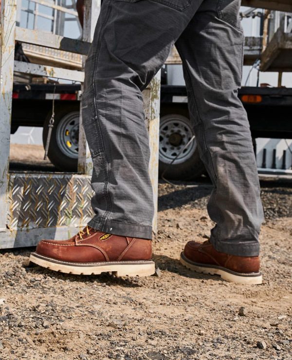 Men's Cincinnati 6 Waterproof 90° Heel Boot (Carbon Toe) | Tuscan Red/Sandshell