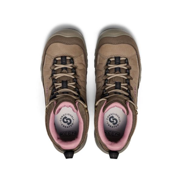 Women's Targhee IV Wide Waterproof Hiking Boot  |  Brindle/Nostalgia Rose