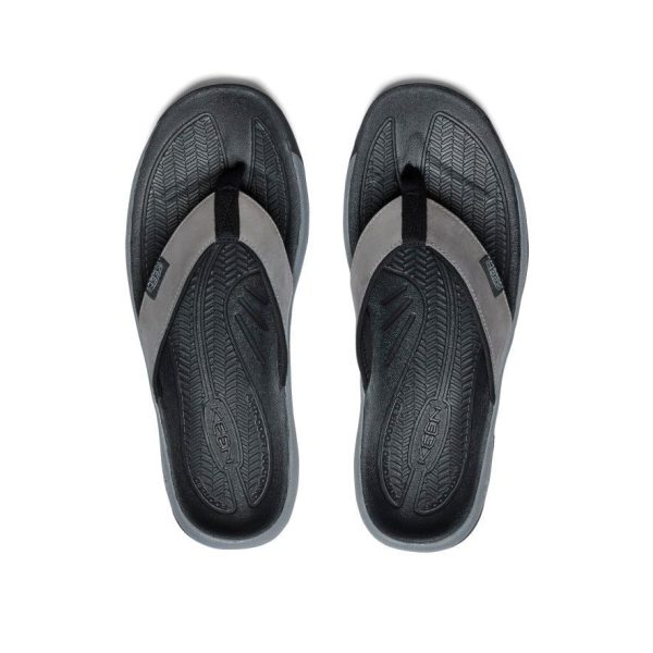 Men's Kona Leather Flip-Flop | Steel Grey/Black