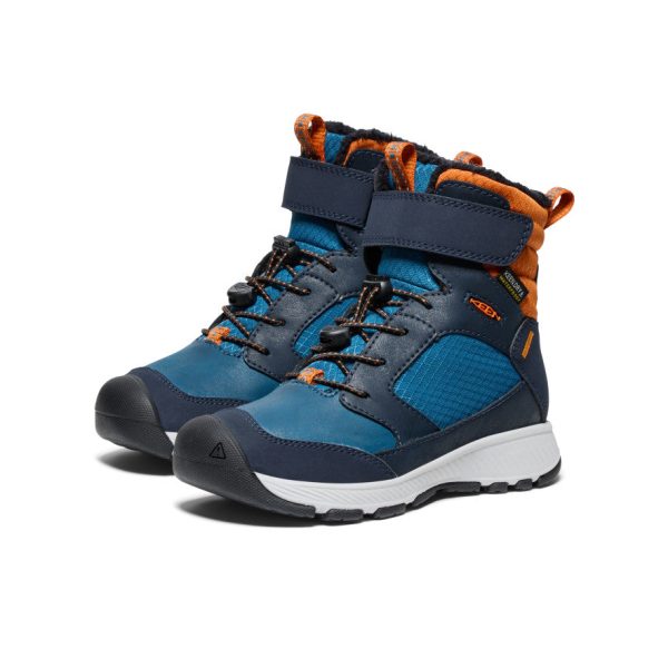 Little Kids' Skua Waterproof Winter Boot | Sky Captain/Gold Flame