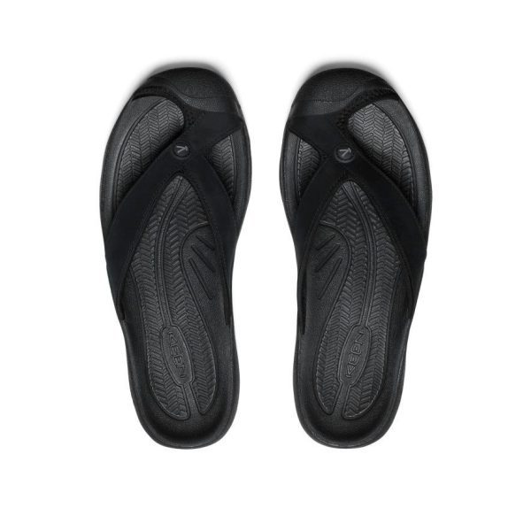 Men's Waimea Leather Flip-Flop | Black/Black