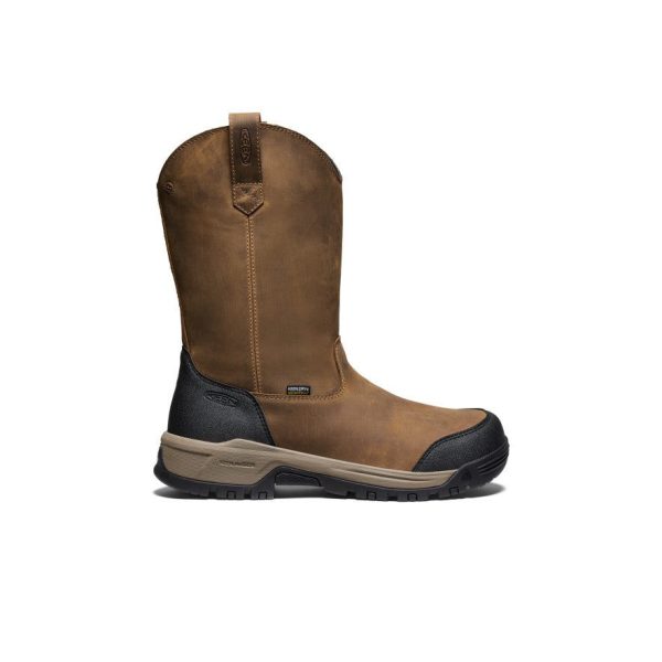 Men's Evanston Pull-On Waterproof Boot (Soft Toe) | Bison/Black